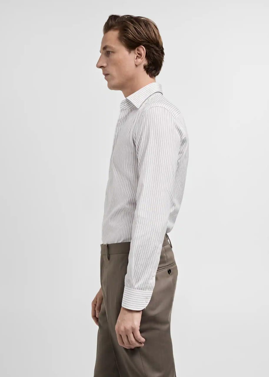 100% Cotton White Slim Fit Formal Shirt - Knzcollection