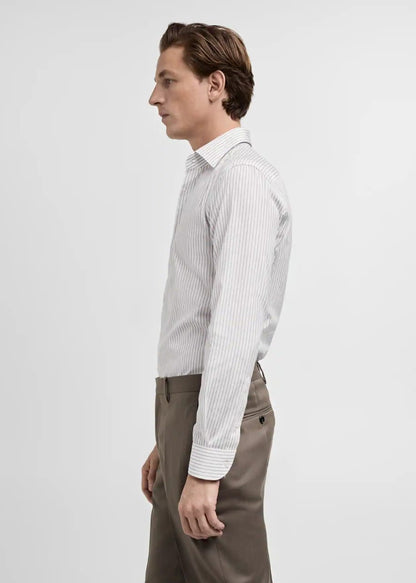 100% Cotton White Slim Fit Formal Shirt - Knzcollection