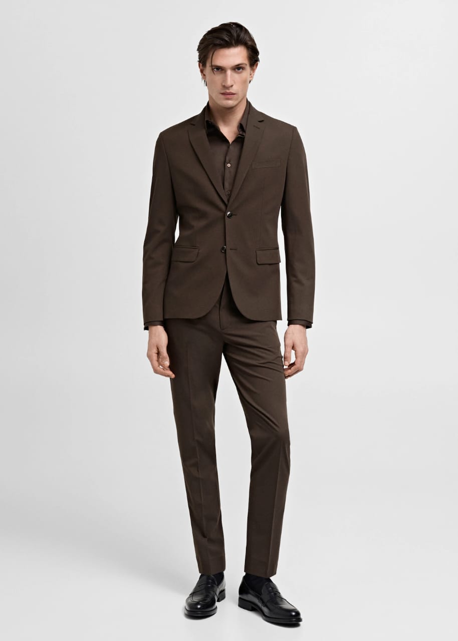 Brown Slim Fit Formal Shirt - Knzcollection