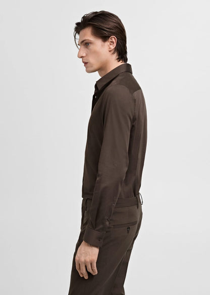 Brown Slim Fit Formal Shirt - Knzcollection